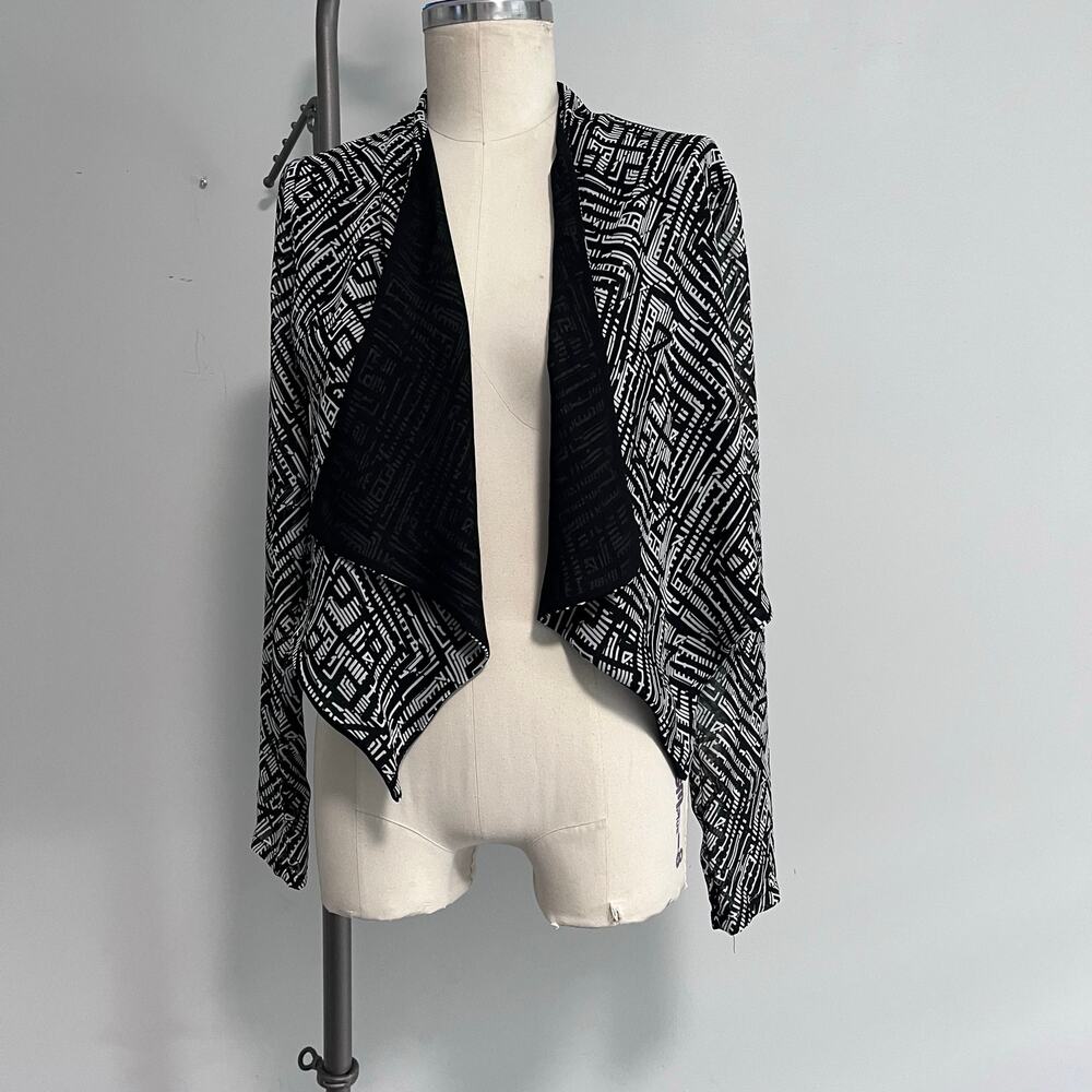 Vintage Charlotte Russe Y2K 90s Lightweight Open Front Jacket USA Made Geometric